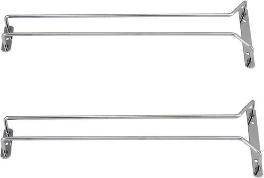 Wine Glass Rack Set of 2 - Stemware Rack Wire Hanging Rack Under Cabinet Wine Glass Rack Stemware Holder Glass Storage Hanger Organizer for Kitchen and Bar