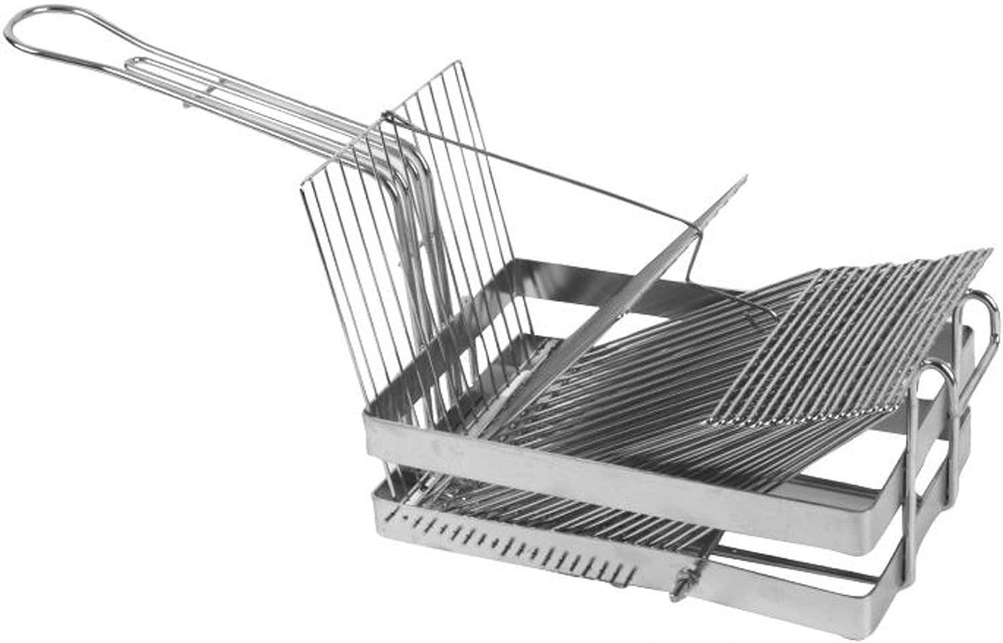 18 Slots Heavy Duty Tostada Shell Basket Nickel Plated 19-3/8" x 6-1/4" x 7-5/8" - Deep Fryer Tostada Holder Basket Heavy-Duty Tostada Fry Basket Taco Deep Fryer Taco Holder