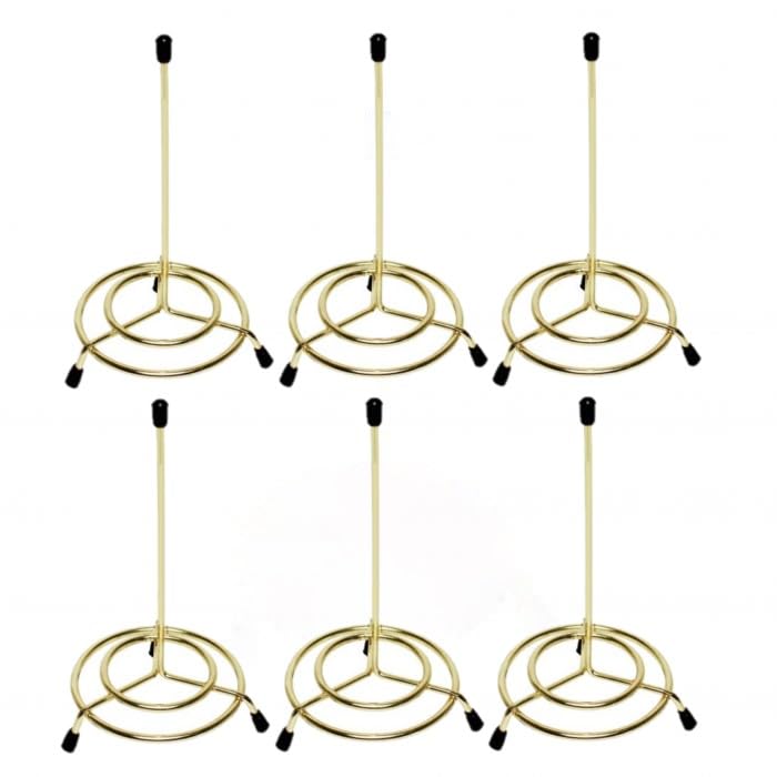 3-1/2" x 6" Check Spindle Iron Plated Gold Finished Set of 6 - Restaurant Check Spindle Receipt Holder Check Holders for Restaurants Eatery Bar and Cafe