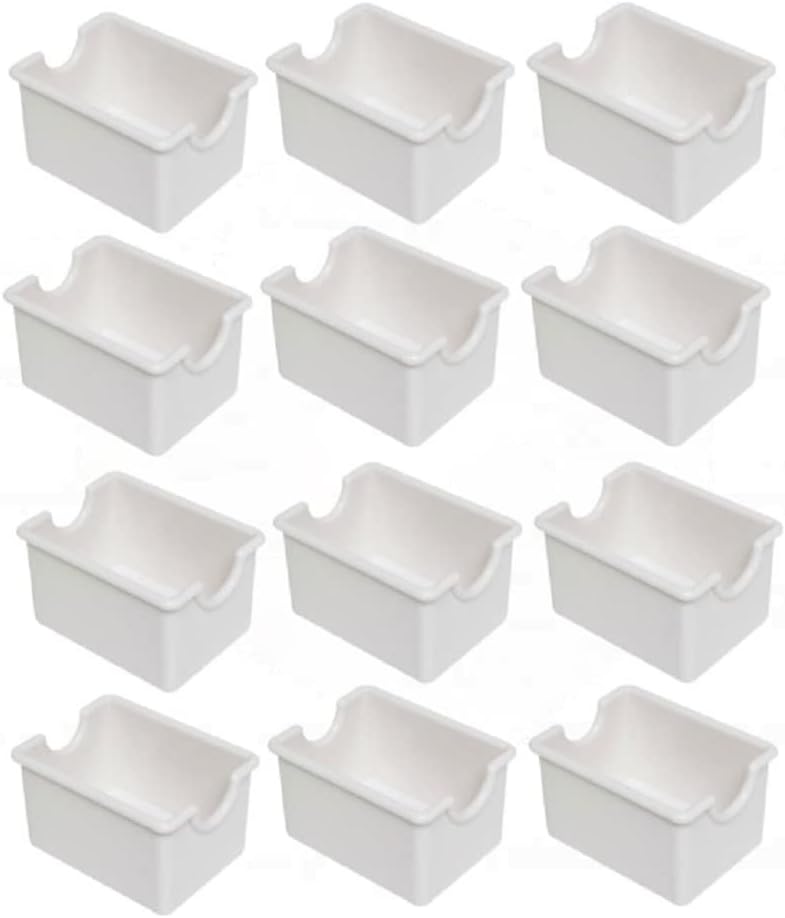 Set of 12 Sugar Packet Holder Plastic - Sugar Caddy Holder for Sweetener Packets Organizer Caddy for Coffee Bar Tea Bag Organizer for Table Restaurant Hotel