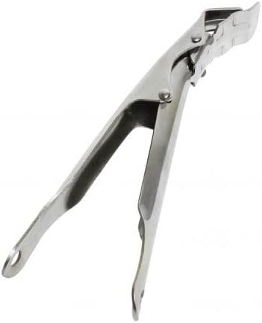 Shallow Dish Pizza Pan Gripper Stainless Steel 7-7/8" x 1-1/7" x 2-3/4" - Pan Tongs Gripper Clip Tongs Great for Pulling Hot Pizza Pan out of the Oven Microwave