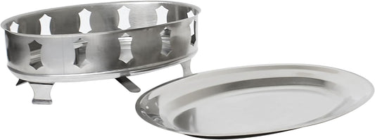Stainless Steel Oval Fish Chafer Platter Set with Level Control Handle - Chafing Dish Pan Food Warmer Chafers Buffet Warmer for Catering Event Party Home Buffet Restaurants Catering