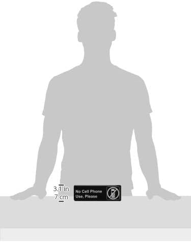 9" x 3" No Cell Phone Use Sign with Easy Peel Self-Adhesive White on Black Color Set of 2- Door Sign Waterproof Self Adhesive Store Signs Indoor/Outdoor Warning Marker Home Business Use