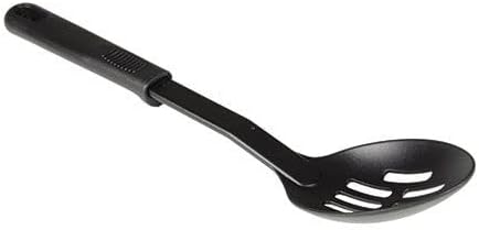 11-1/2” Slotted Spoon High-Heat Nylon & Polypropylene Handle Black Color- Kitchen Cooking Spoons Serving Spoons Heat Resistant up to 410°F Kitchen Spoons for Mixing Serving Stirring