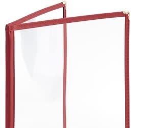 8-1/2” x 11” Double Fold Restaurant Menu Covers 2 Page 4 View Set of 10- Crystal Clear Menu Covers Fits A4 Size Paper Menu Sleeve Folder Menu Book Holders for Bar Cafe Restaurant