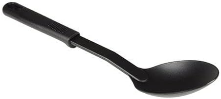 11-1/2” Solid Spoon High-Heat Nylon & Polypropylene Handle Black Color- Kitchen Cooking Spoons Serving Spoons Heat Resistant up to 410°F Kitchen Spoons for Mixing Serving Stirring