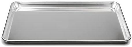 2/3 Size Aluminum Sheet Pan 16" x 22" Baking Sheets 20 Gauge Set of 2- Baking Pan Baking Tray Cookie Sheet Baking Sheet Perfect for Baking Roasting