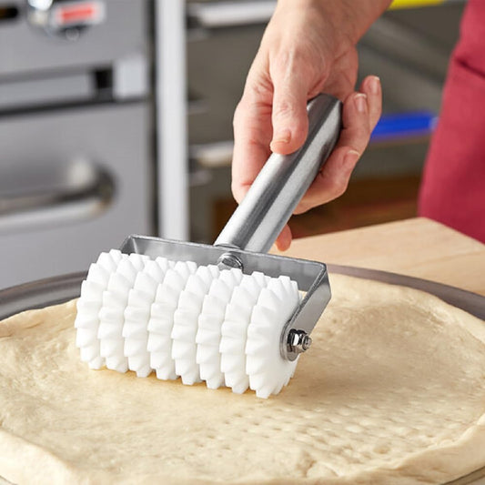 Pizza Dough Roller Docker 8 Wheels Stainless Steel Handle with Plastic barrel 8" x 4-7/8" - Pastry Dough Docker Pizza Dough Docker for Crackers Homemade Bread Pie Cake Pizza Dough Roller