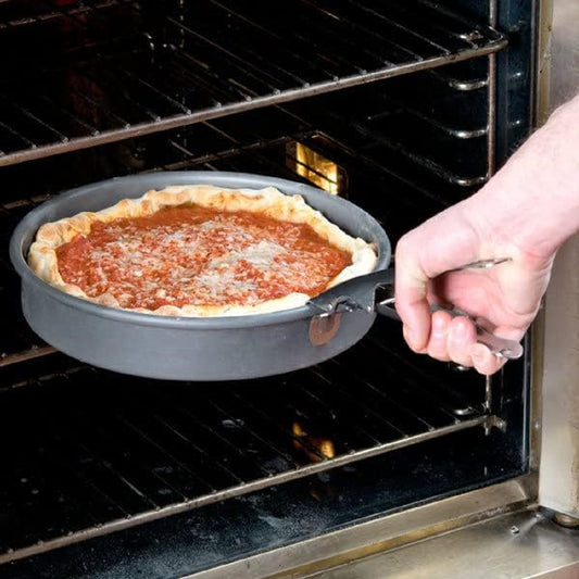Deep Dish Pizza Pan Gripper Stainless Steel 7-2/3" x 1-1/7" x 2-3/4" - Pan Tongs Gripper Clip Tongs Great for Pulling Hot Pizza Pan out of the Oven Microwave