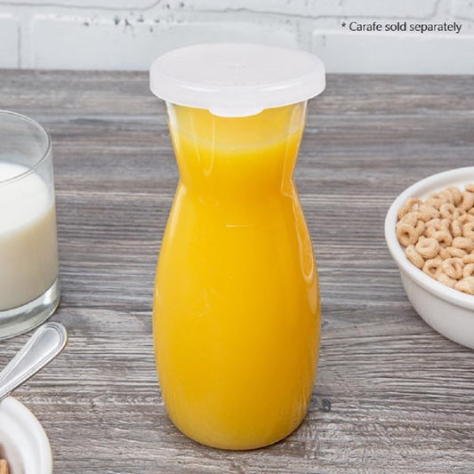 Polypropylene Snap Lid for 17 oz or 34 oz Traditional Carafe Set of 2 - Carafe Juice Containers Plastic Pitcher lid for Water Iced Tea Juice Lemonade Milk Cold Brew and Mimosa Bar