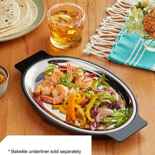 11-5/8" x 8" Oval Stainless Steel Sizzling Platter - Sizzler Platter Serving Platter Large Sizzling Platter Serving Tray Perfect for Meats Steak Fish And Vegetables