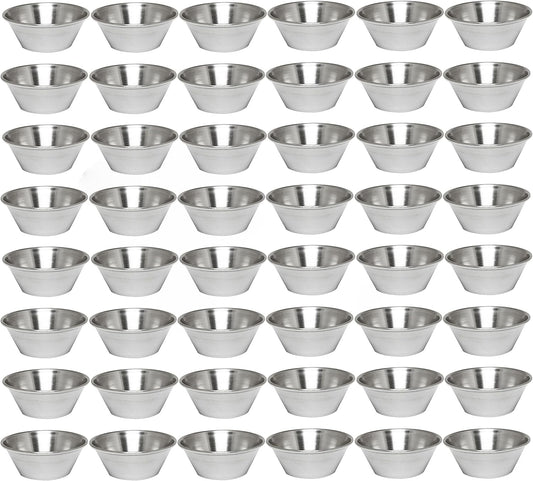 Stainless Steel Condiment Sauce Cups - Individual Round Condiments Cups Ramekins Dipping Sauce Cup Portion Dipping Sauce Kitchen Cups