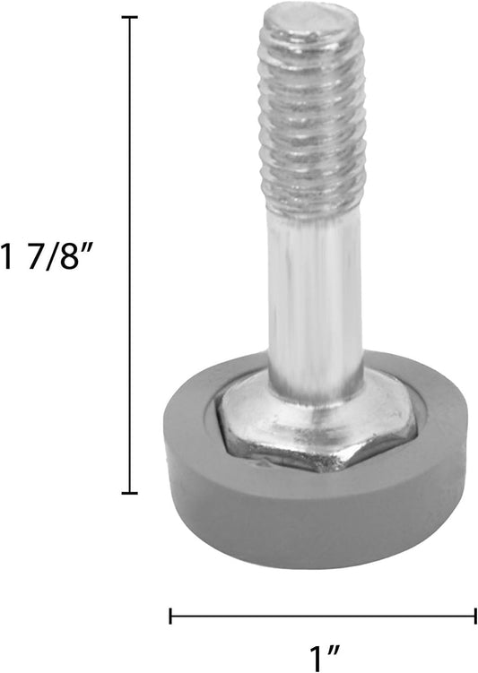 Set of 4 Foot and 3/8"-16 Threaded Insert Wire Shelving Unit Post Leveler - Leveler for Wire Shelving Rack for Kitchen Storage for Precise Height Adjustments