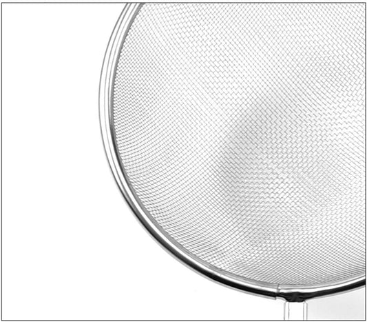 Mesh Oil Skimmer Stainless Steel - Mesh Strainer Skimmer Fine Mesh Strainer Perfect for Skimming Grease Foam Sift Strain Drain Rinse Vegetables Pastas Tea