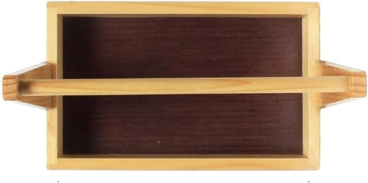 6-1/2" x 3-3/4" Shoyu Sauce Holder Tray with Handle Shiraki Wood - Japanese Condiment Caddy Condiment Storage Caddy Decorative Trays Storage Containers for Home Kitchen Restaurants