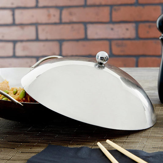 Stainless Steel Wok & Cover - Wok Cheese Melting Dome for Griddle Wok Stir Fry Pans Cover for Kitchen Home Restaurant