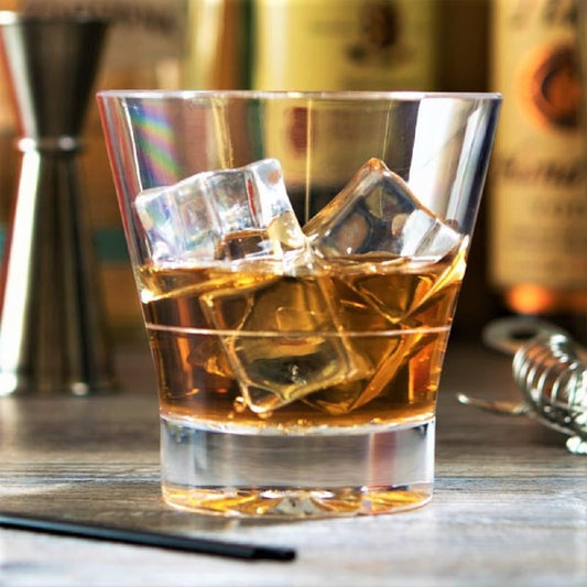 V-Shape Rock Glass Polycarbonate with Starburst Heavy Base Clear Color Comes in each - Liquor Cocktail Glass for Bar Old Fashioned Whiskey Glass Rocks Glass for Scotch Bourbon