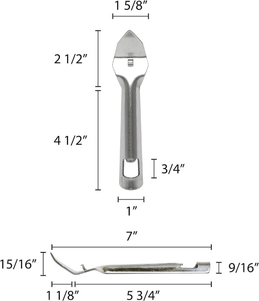 7" Punch Can/Bottle Opener Stainless Steel Set of 3 - Can Punch Bottle Opener Bottle & Can Opener Classic Beer Opener Compact Size Beverage Bottle Opener for Kitchen Bar or Restaurant
