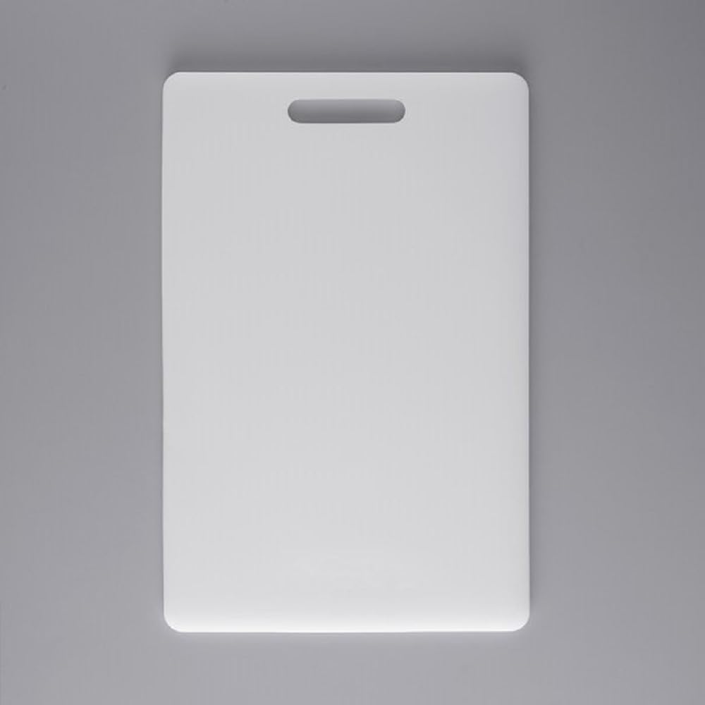 Utility Cutting Board White Plastic with Handle- Non-Skid Plastic Chopping Board Cutting Board for Kitchen Meat Vegetables Fruits Home Restaurants Dishwasher Safe