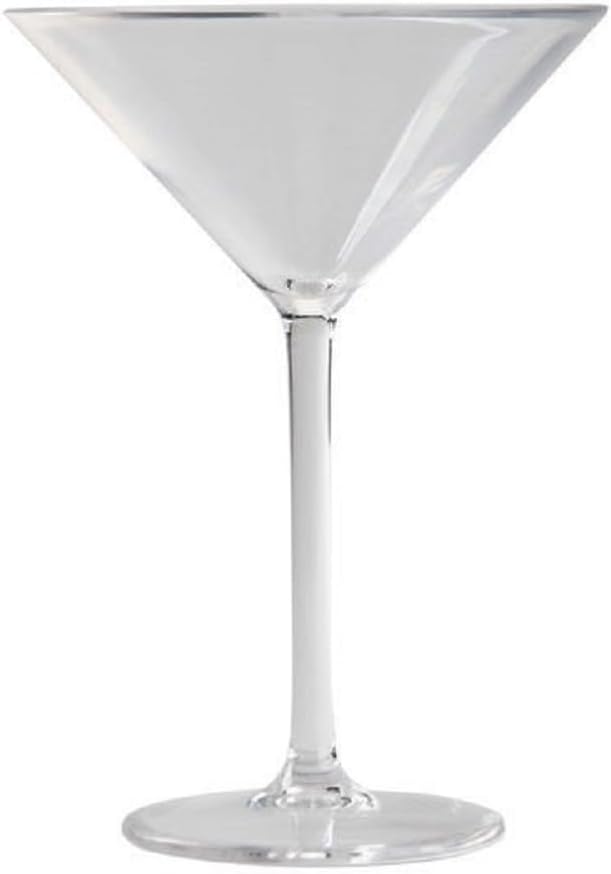 8 oz Martini Glass Polycarbonate Clear Color- Stemware Beverage Plastic Drinking for Bar Martini Cosmopolitan Manhattan Gimlet Pisco Sour Reusable Party Cup Drinkware