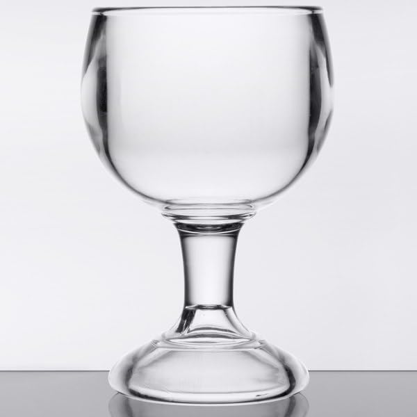 24 oz Schooner Polycarbonate with Heavy Base Clear Color Comes in Each- Liquor Plastic Stemware Large Shrimp Cocktail Glasses Goblet Large Stemmed Glass for Coronaritas Margaritas
