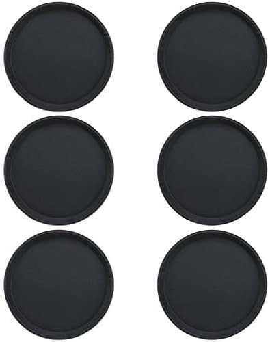Round Non-Slip Serving Trays Black Restaurant Serving Tray Rubber Lined Serving Tray Serving Coffee Appetizer Breakfast Perfect for Kitchen Café Hotel and Restaurants