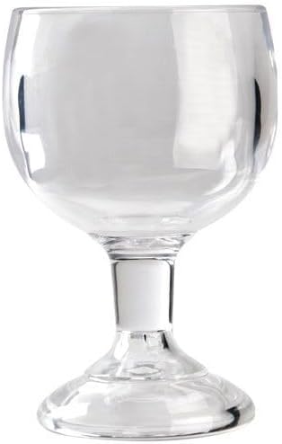 24 oz Schooner Polycarbonate with Heavy Base Clear Color Comes in Each- Liquor Plastic Stemware Large Shrimp Cocktail Glasses Goblet Large Stemmed Glass for Coronaritas Margaritas