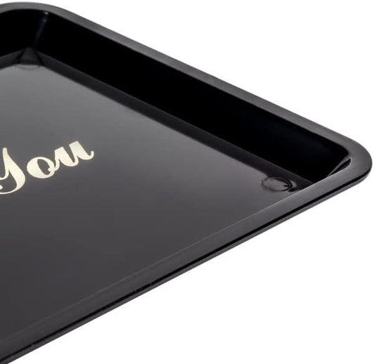 4 1/2" x 6 1/2" Plastic Tip Tray with Gold Thank You Imprint Color Set of 12 -Check Presenters for Restaurants Check Tip Trays Check Holders for Restaurants Bars Hotels