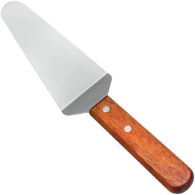Set of 2 Stainless Steel Pizza Servers Blade with Wooden Handle- Pizza Spatula Spatula Cutter Triangular Spade Pie Pastry Spatula for Cake Dessert Tart Pie and Pizza