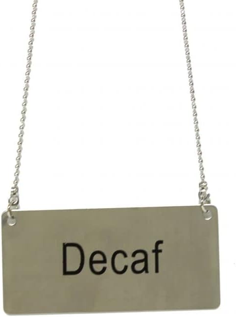 3-1/2" x 1-2/3" Chain Sign Stainless Steel with 13-1/8" Chain Length- Beverage Sign Drinks Labels for Coffee Urns Beverage Dispensers Carafes for Party Restaurant Banquet