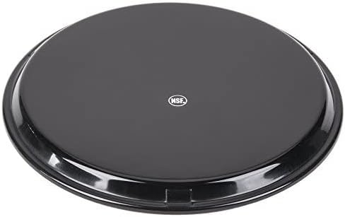Round Non-Slip Serving Trays Black Restaurant Serving Tray Rubber Lined Serving Tray Serving Coffee Appetizer Breakfast Perfect for Kitchen Café Hotel and Restaurants
