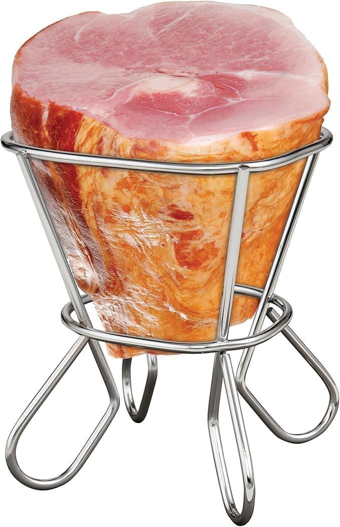8-1/2" x 7-1/4" x 6" Wire Ham Holder Chrome Plated - Roasting Wire Spiral Ham Holder Roasting Rack For Ham Cooling Drying Rack Kitchen Rack Great for Cooking Roasting