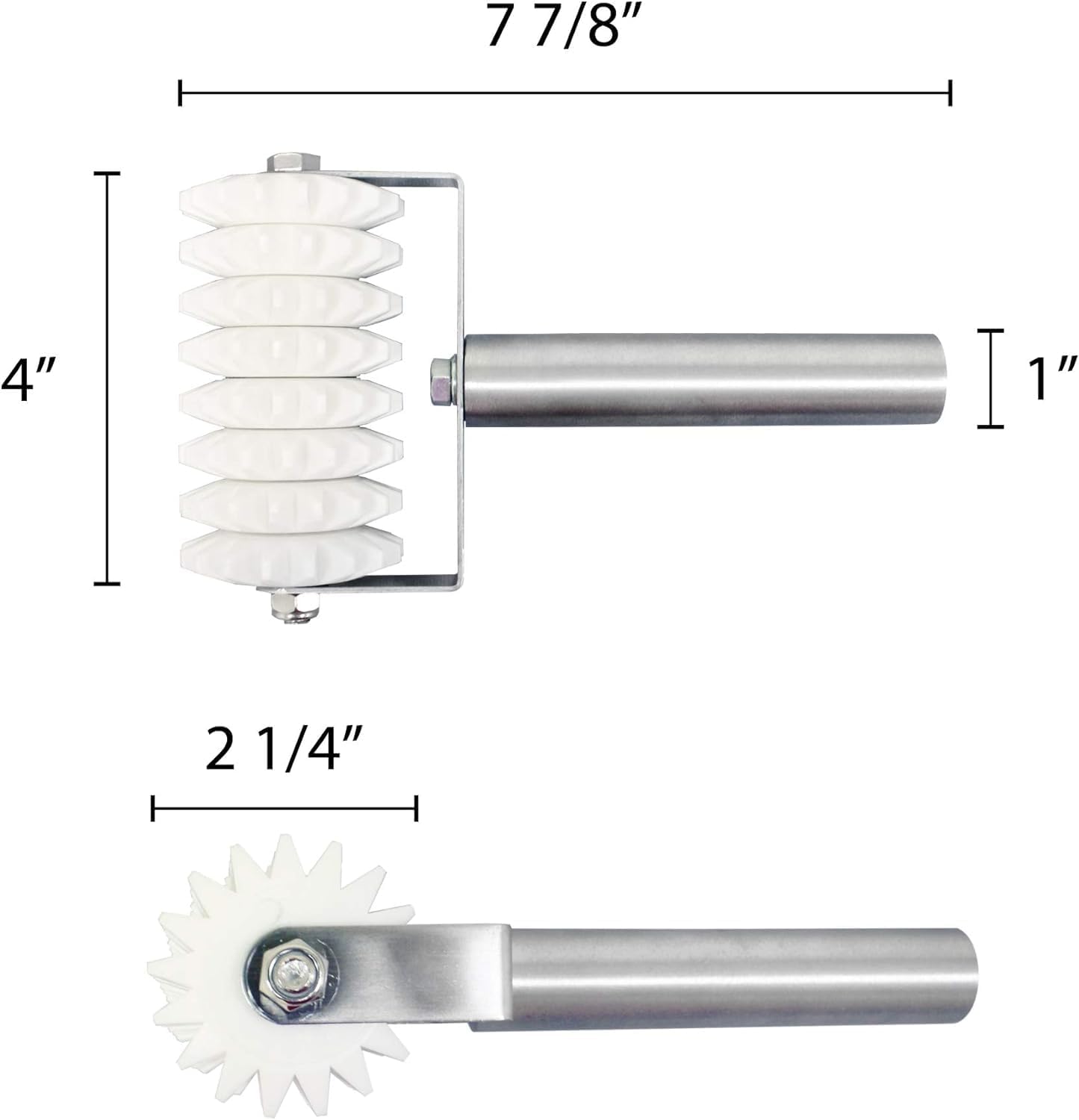 Pizza Dough Roller Docker 8 Wheels Stainless Steel Handle with Plastic barrel 8" x 4-7/8" - Pastry Dough Docker Pizza Dough Docker for Crackers Homemade Bread Pie Cake Pizza Dough Roller