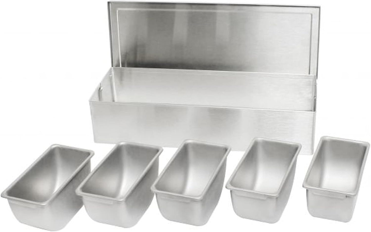 Stainless Steel Condiment Bar (Open Bottom) - Condiment Dispenser Serving Container Garnish Tray Bar Caddy Condiment Server Caddy Garnish Holder for Home Work Restaurant