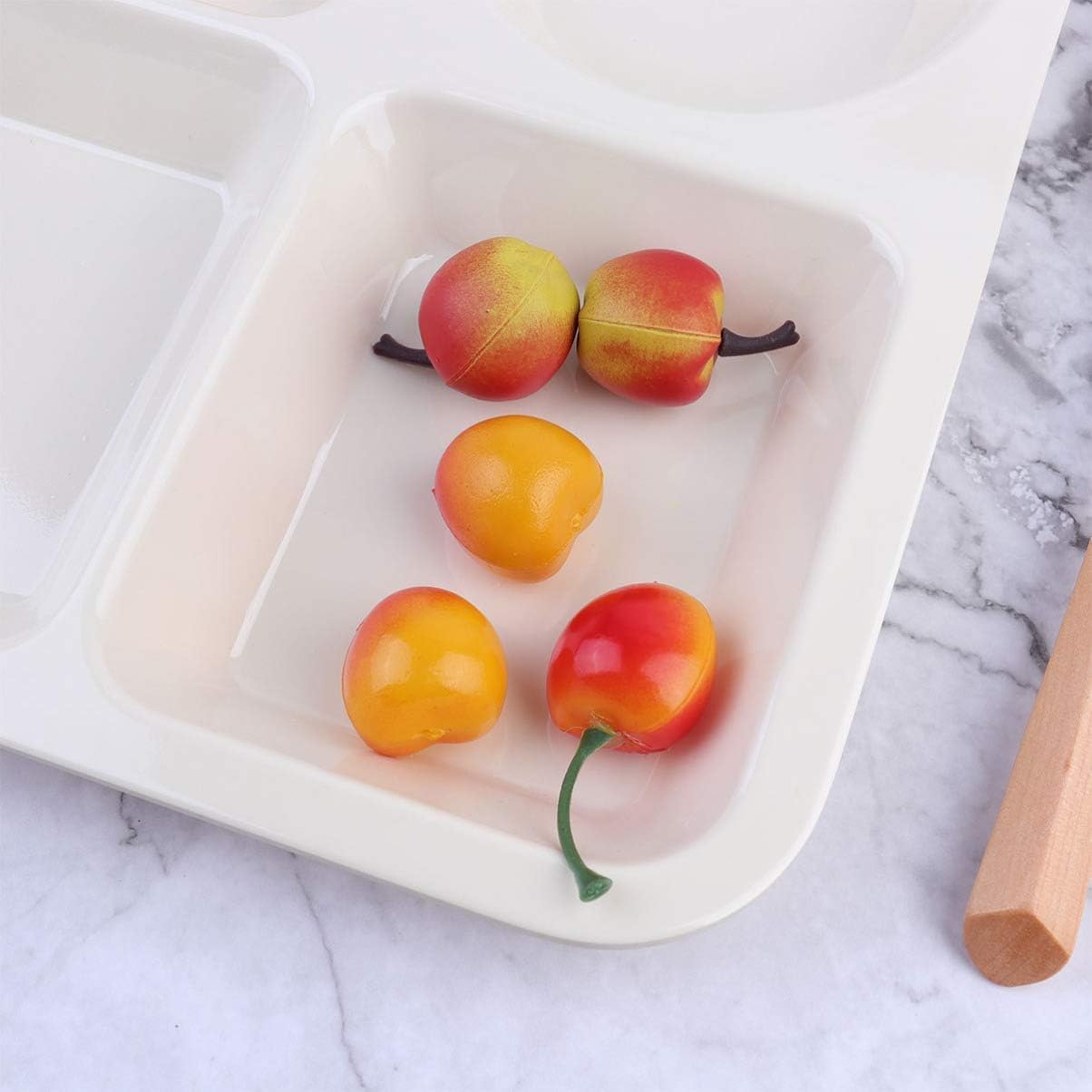 60 oz Rectangular 4-Section Tray Passion Melamine - Dishwasher Safe Serving Bowl Dipping Sauce Dishes Sauce Bowls for Dips Chips Veggies Fruits Home Restaurants