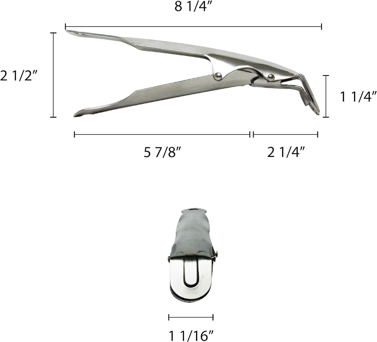 Deep Dish Pizza Pan Gripper Stainless Steel 7-2/3" x 1-1/7" x 2-3/4" - Pan Tongs Gripper Clip Tongs Great for Pulling Hot Pizza Pan out of the Oven Microwave