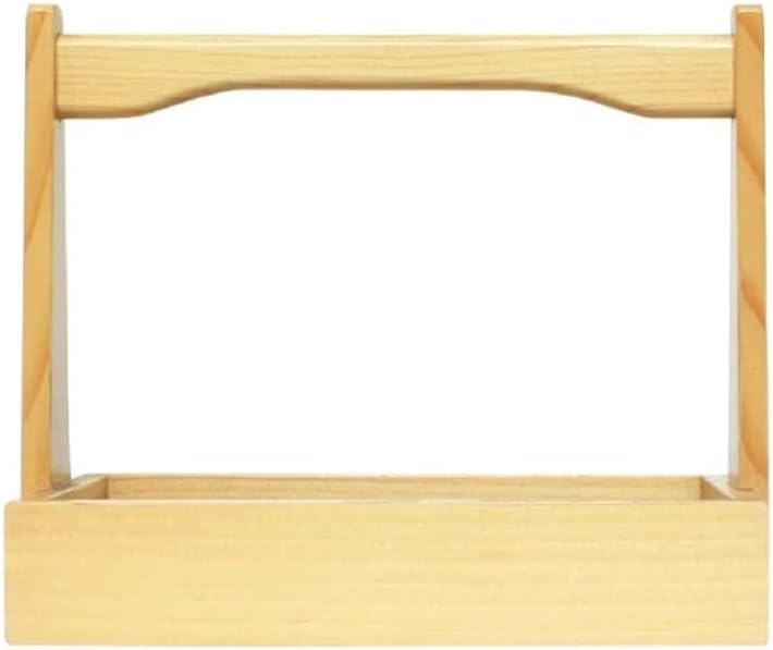 6-1/2" x 3-3/4" Shoyu Sauce Holder Tray with Handle Shiraki Wood - Japanese Condiment Caddy Condiment Storage Caddy Decorative Trays Storage Containers for Home Kitchen Restaurants