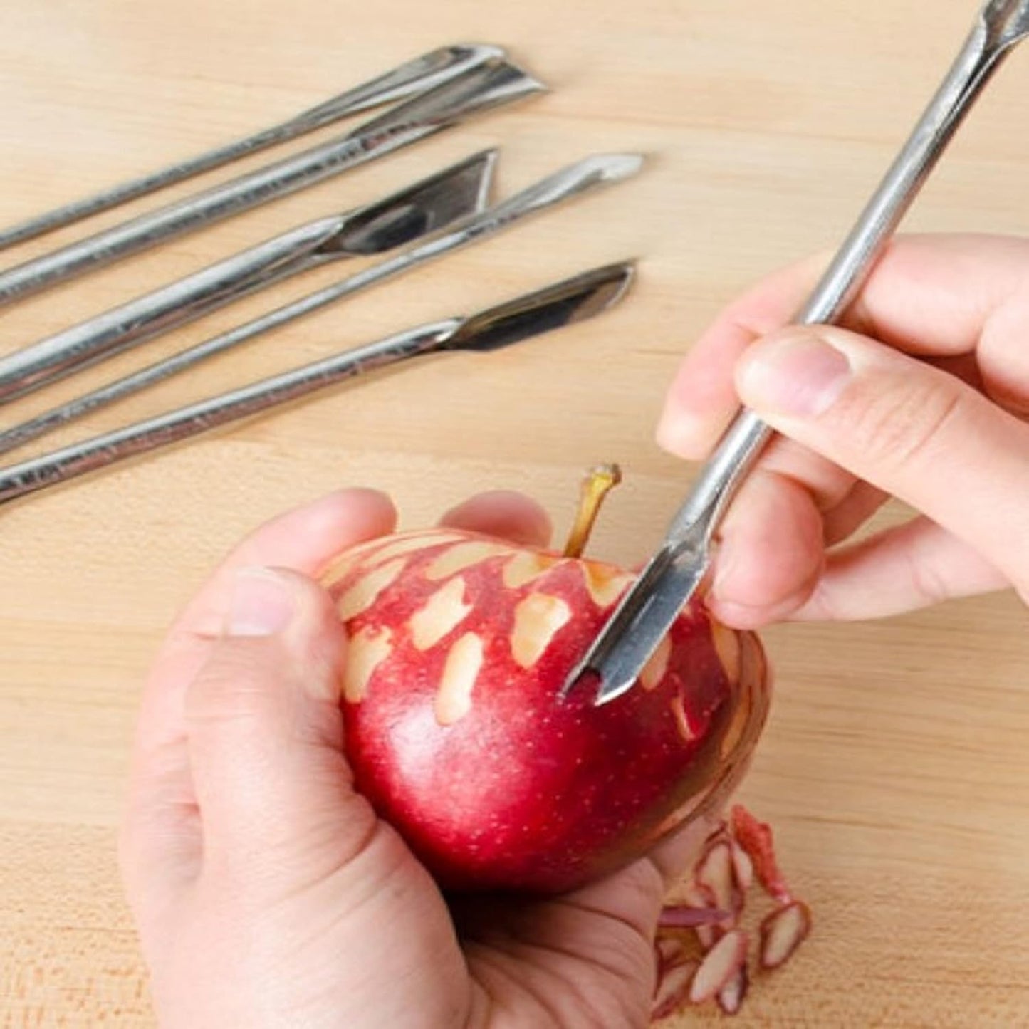Set of 6 Stainless Steel Carving Knife Garnishing - Fruit Carving Knife Vegetable Fruit Culinary Kitchen Sculpting Modeling Tools Fruit & Vegetable Carving Tool for Garnishing