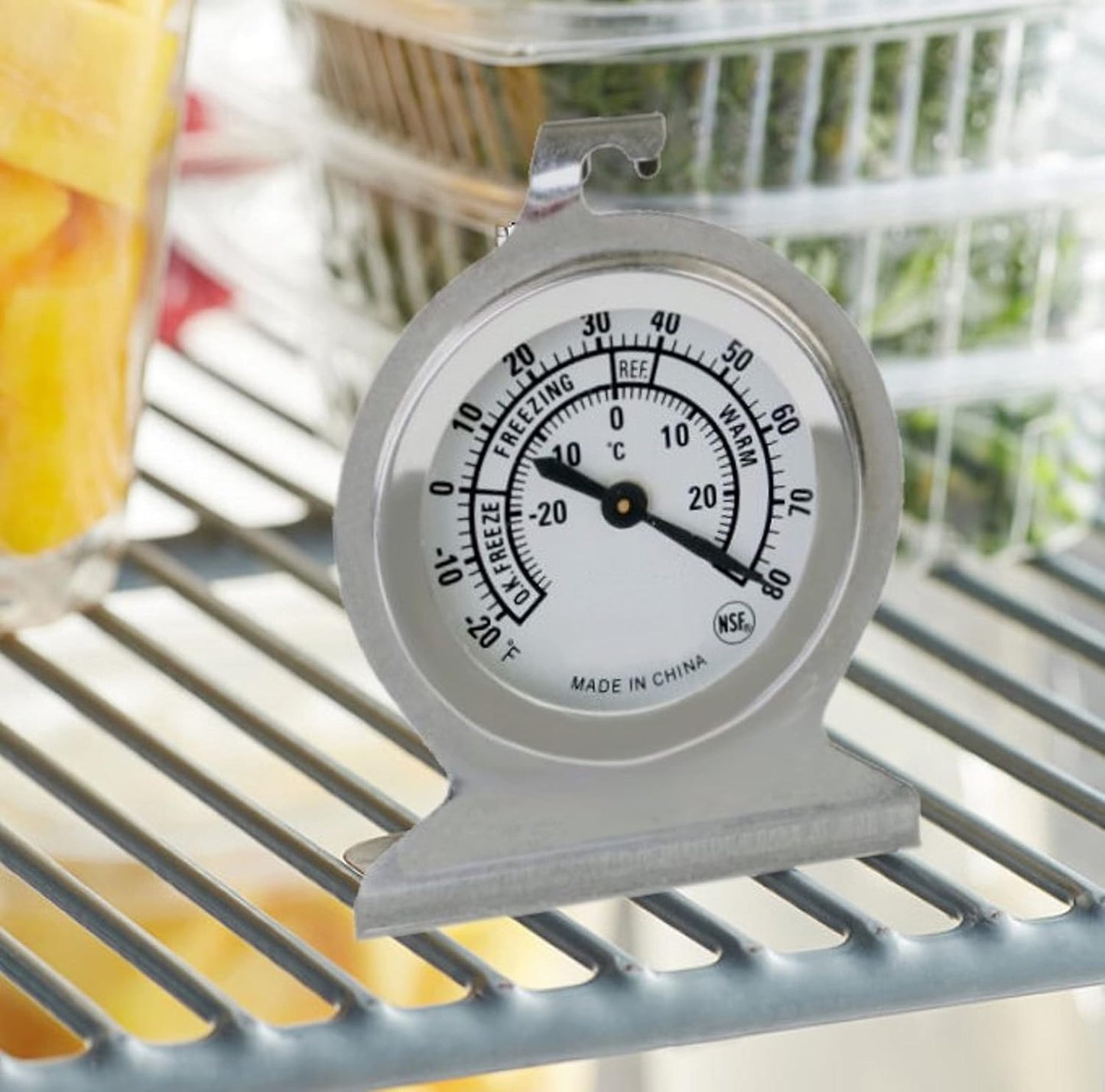 2" Stainless Steel Dial Refrigerator/Freezer Thermometer - 30-30 deg C/-20-80 deg F - Classic Fridge Thermometer Large Dial Thermometer for Freezer Refrigerator Cooler