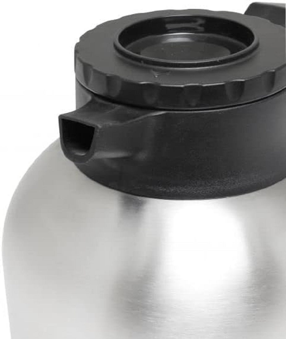 1.9 Liter/64 oz Coffee Server with Bru-Thru Lid Stainless Steel Body - Coffee Carafes for Keeping Hot Liquids Hot Water Urn Coffee Carafe Insulated Stainless Steel For Hot Drinks