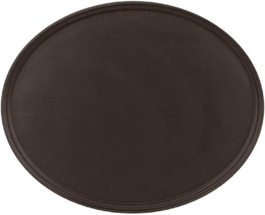 22" x 27" Oval Anti-Slip Serving Tray Rubber Lined Surface - Restaurant Serving Trays Plastic Food Server Tray Raised Edges for Home Kitchen Restaurant Cafeteria Bar Hotel