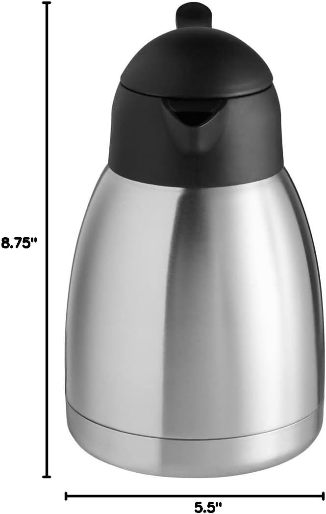 Push Button Coffee Server Stainless Steel Interior & Exterior- Coffee Carafes for Hot Liquids Hot Water Urn Coffee...