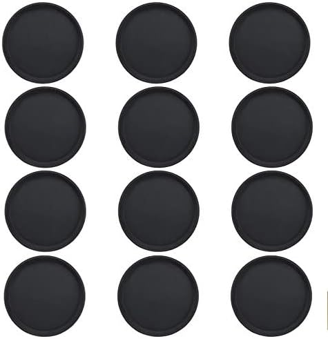 Round Non-Slip Serving Trays Black Restaurant Serving Tray Rubber Lined Serving Tray Serving Coffee Appetizer Breakfast Perfect for Kitchen Café Hotel and Restaurants