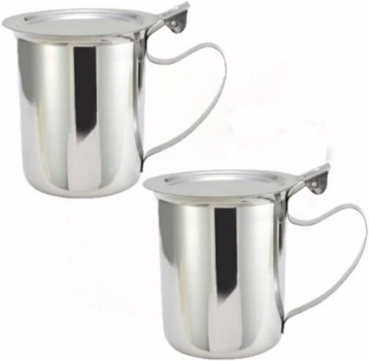 10 oz. Stainless Steel Creamer Server Set of 2- for Milk Coffee Cream Salad Dressing Maple Syrup Sugar Espresso Machine for Restaurant Cafes Home Used