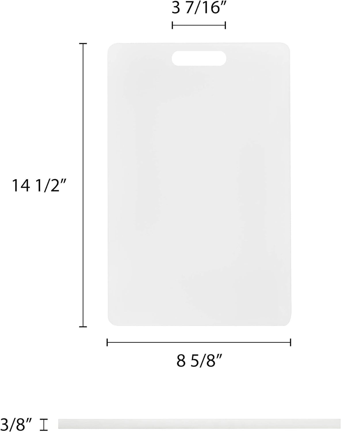Utility Cutting Board White Plastic with Handle- Non-Skid Plastic Chopping Board Cutting Board for Kitchen Meat Vegetables Fruits Home Restaurants Dishwasher Safe