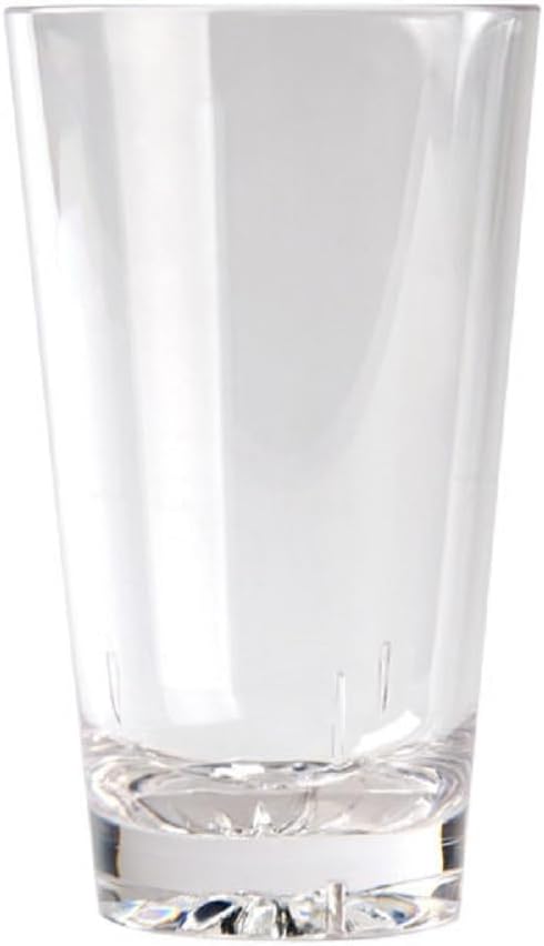 Mixing Glass Polycarbonate with Starburst Heavy Base Clear Color Comes in each- Beverage Plastic Drinking Glass Shatterproof Drinking Cup Reusable Drinking Tumbler Plastic
