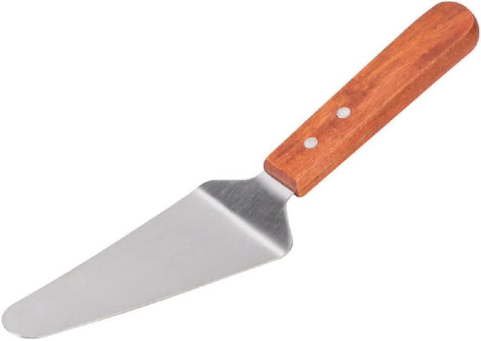 Set of 2 Stainless Steel Pizza Servers Blade with Wooden Handle- Pizza Spatula Spatula Cutter Triangular Spade Pie Pastry Spatula for Cake Dessert Tart Pie and Pizza