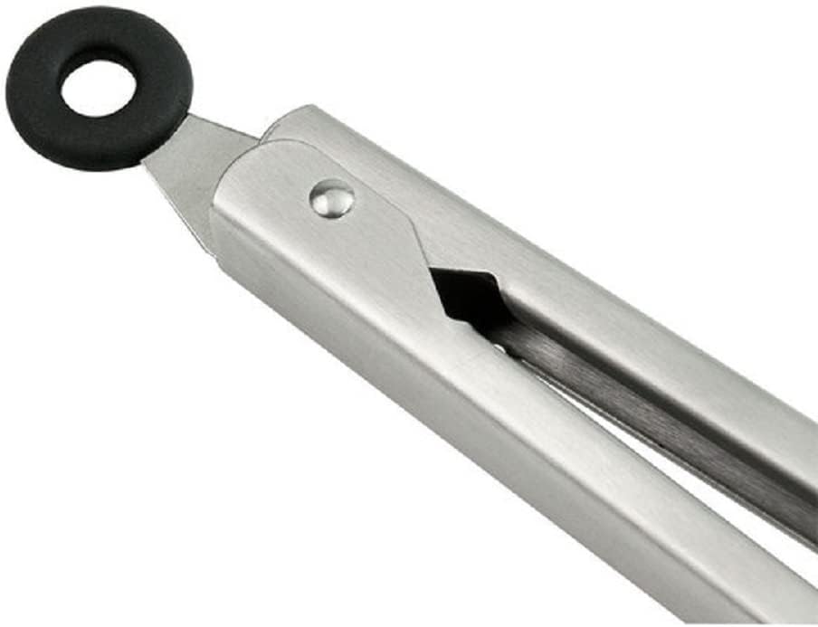 Stainless Steel Utility Tong with Silicone Tips Handles - Non-Slip Silicone Sliding Locking Ring Cooking Tongs Kitchen Tongs Metal BBQ Tongs Perfect for Home and Restaurants