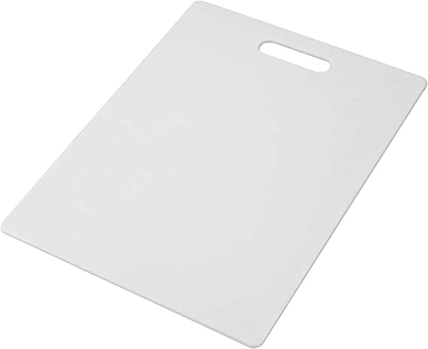 Utility Cutting Board White Plastic with Handle- Non-Skid Plastic Chopping Board Cutting Board for Kitchen Meat Vegetables Fruits Home Restaurants Dishwasher Safe