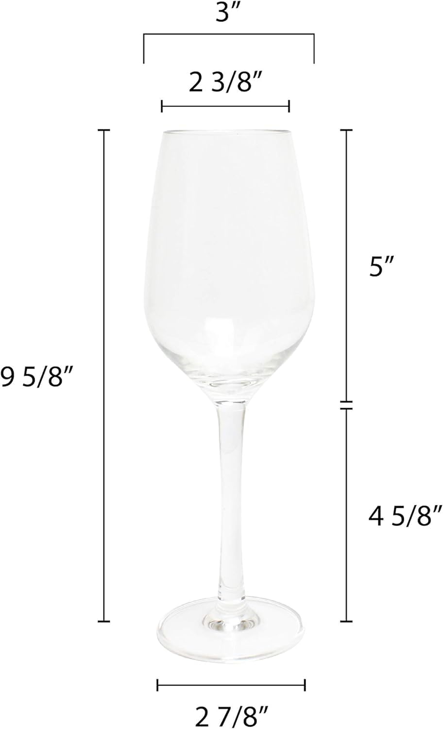 All Purpose Wine Glass Polycarbonate- Plastic Stem Glass Plastic Cocktail Glass Toasting Glass Red or White Wine Glass for Gift Wine Tasting Wedding House Warming